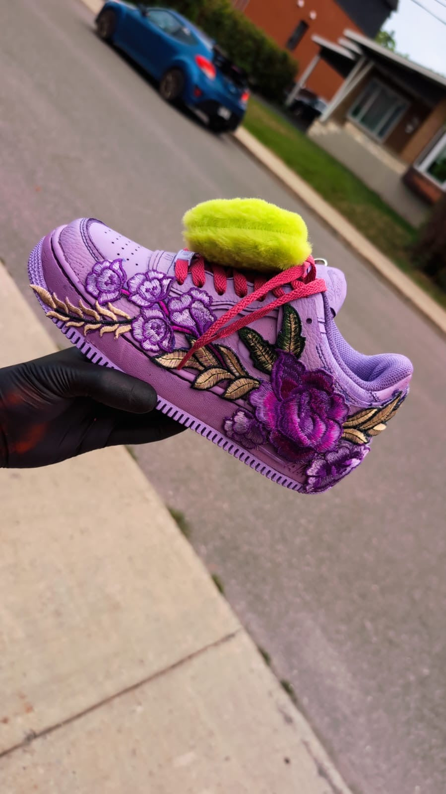 PURPLE FLORAL CUSTOM AF1 WITH DETAILS