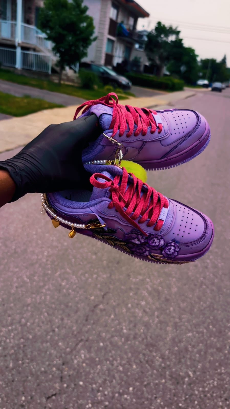 PURPLE FLORAL CUSTOM AF1 WITH DETAILS