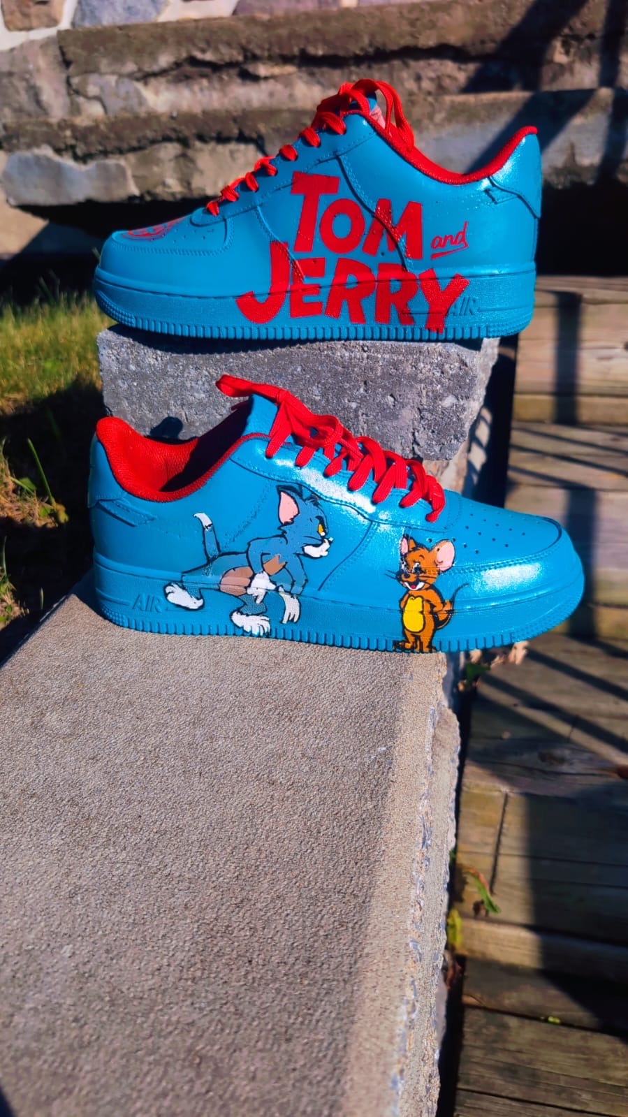 CUSTOM BLUE AF1 WITH TOM & JERRY CHARACTERS