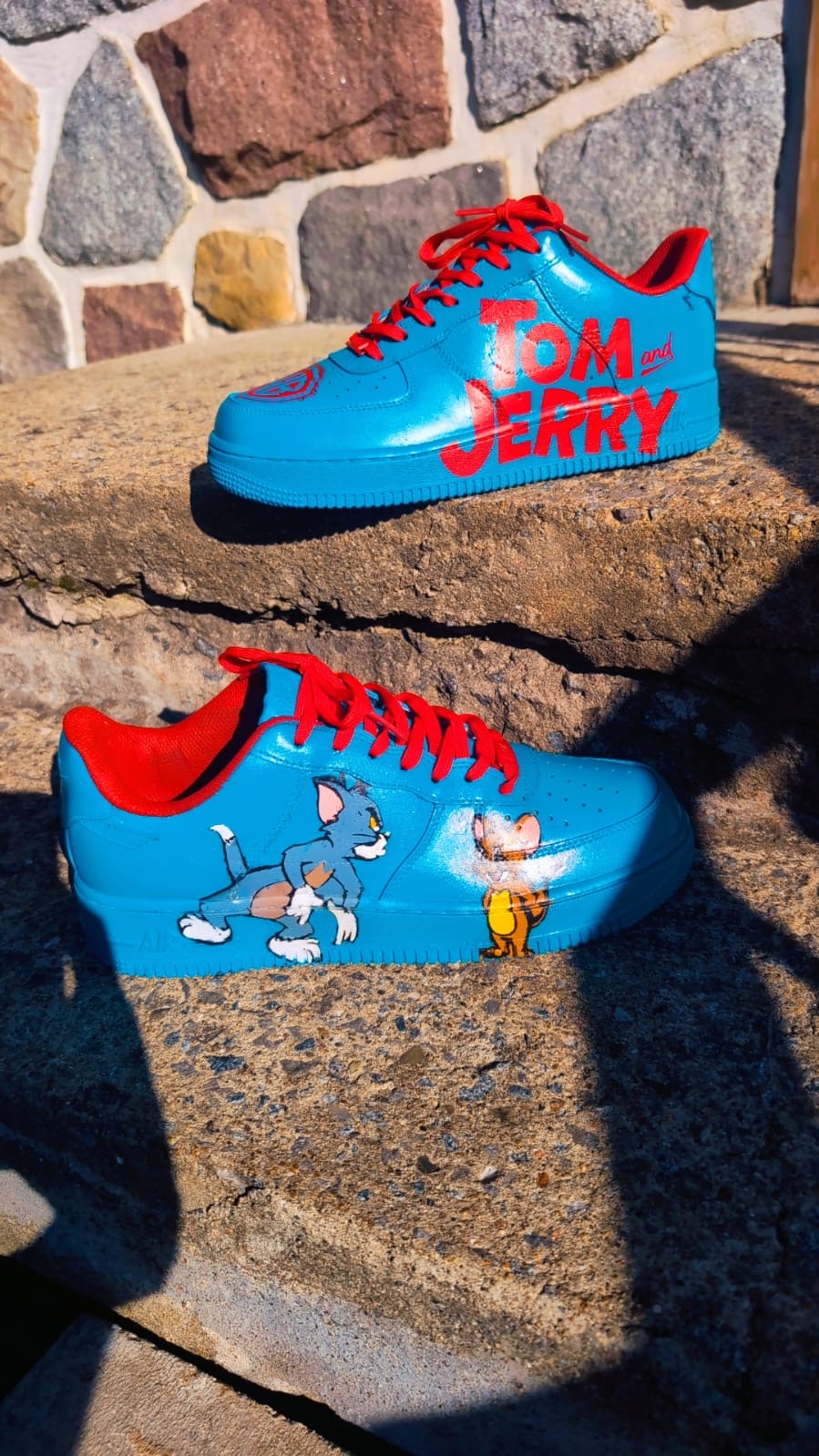 CUSTOM BLUE AF1 WITH TOM & JERRY CHARACTERS