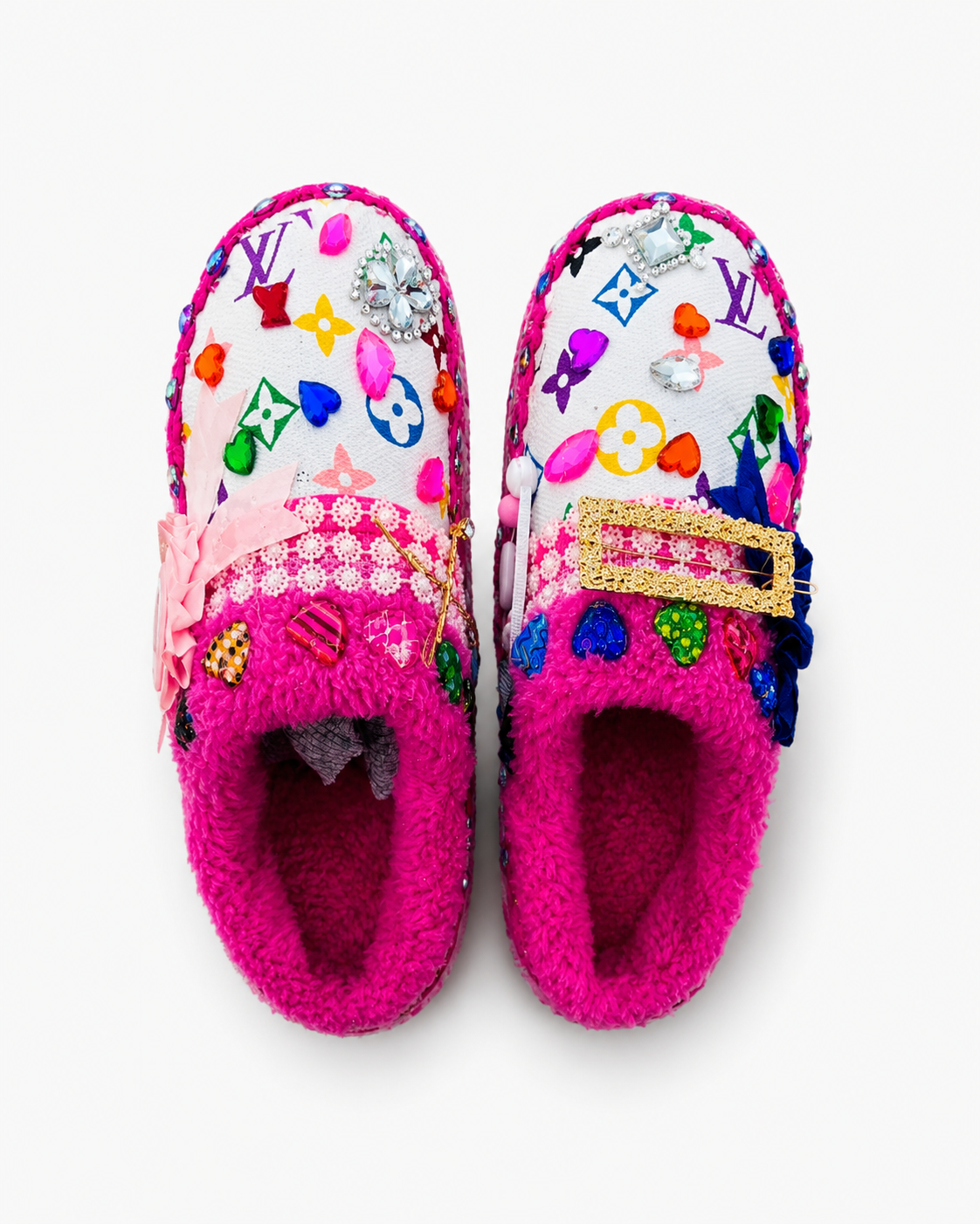 COLORFUL EMBELLISHED COZY SLIPPERS / CROCS HANDMADE