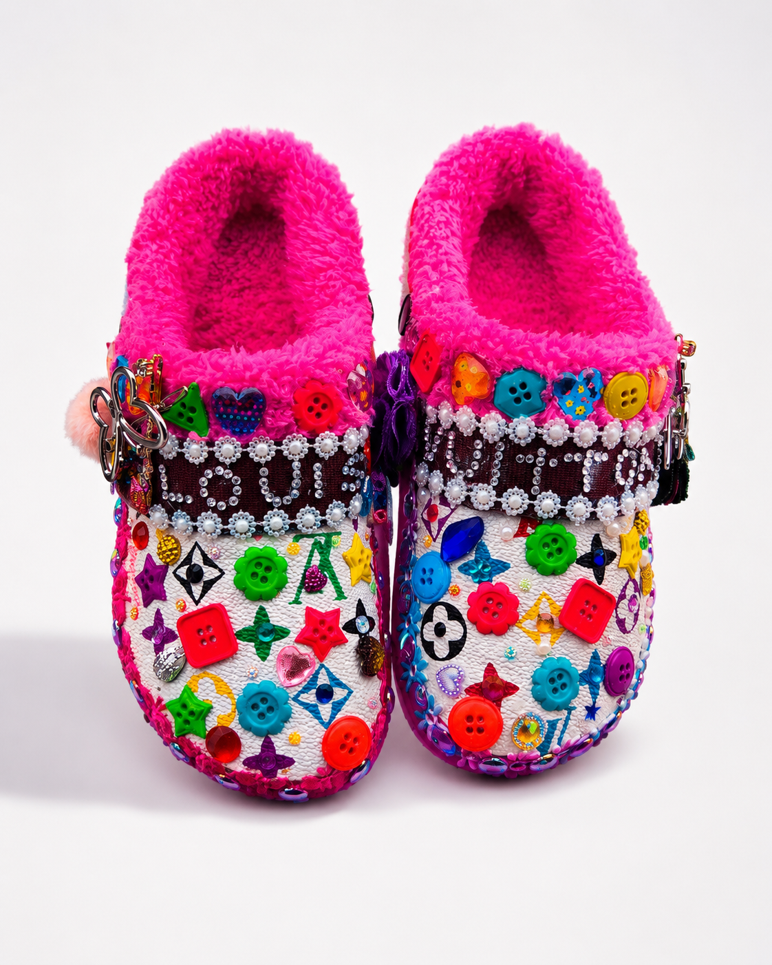 COLORFUL EMBELLISHED COZY SLIPPERS / CROCS HANDMADE