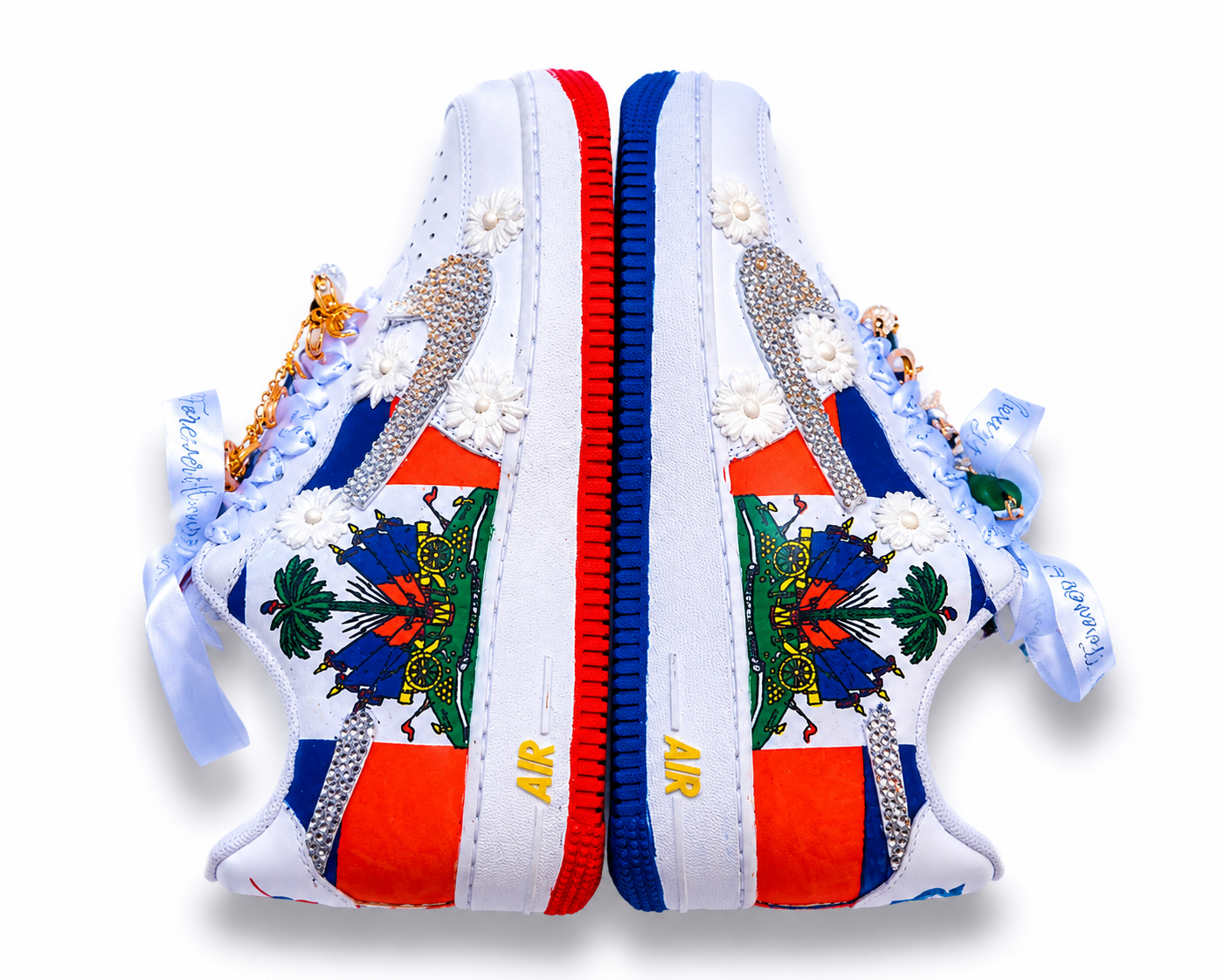 CUSTOM AF1 HAITIAN FLAG WITH FLORALS DETAILS - WC EDITION