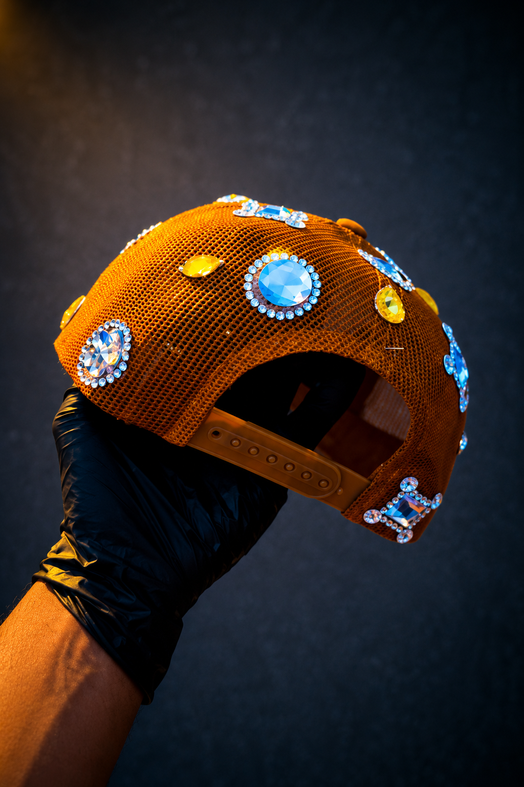 CUSTOM HANDMADE BROWN CAP WITH FASHION DETAILS