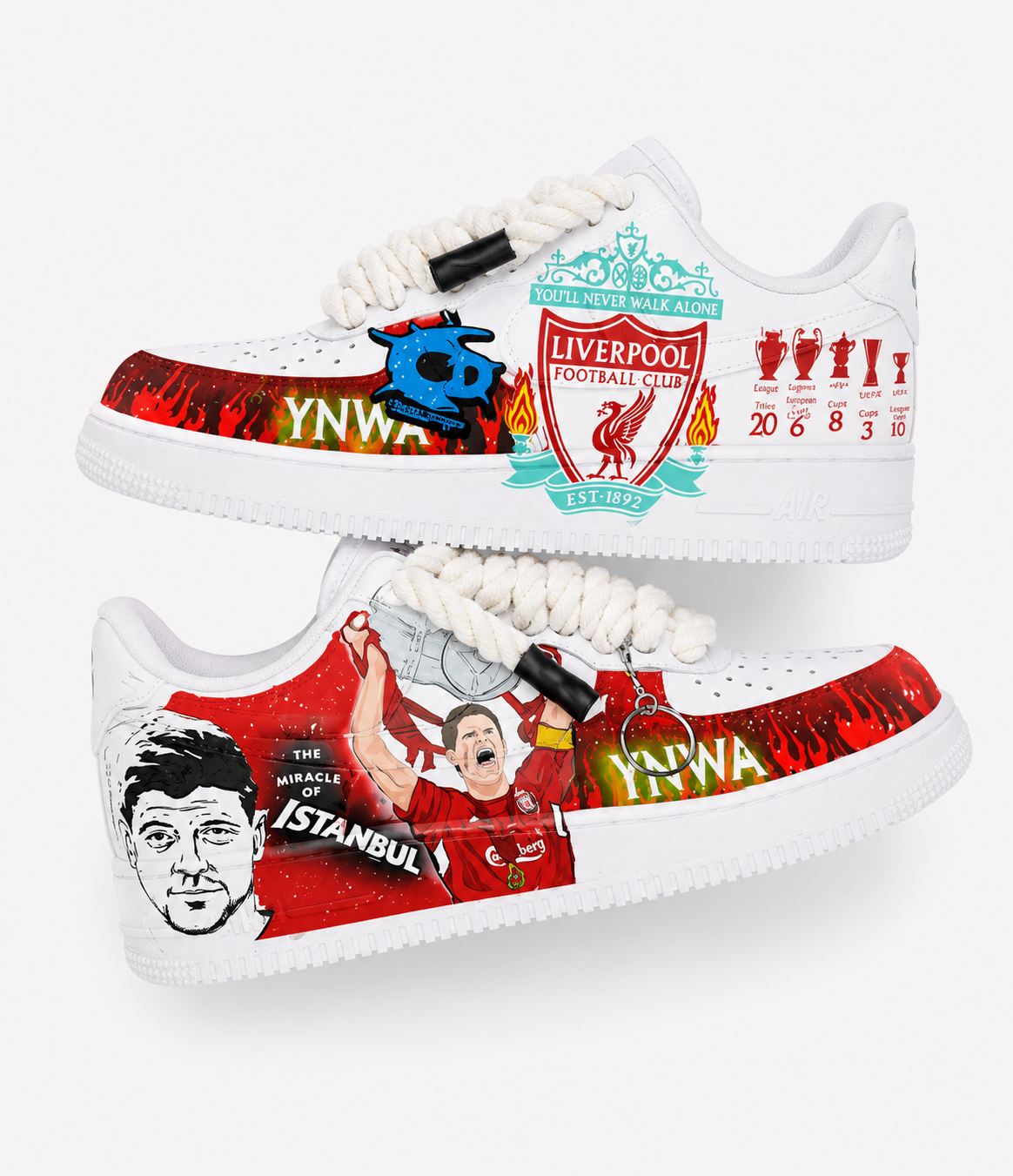 CUSTOM AF1 LIVERPOOL TRIBUTE WITH BOLD FLAME DESIGN