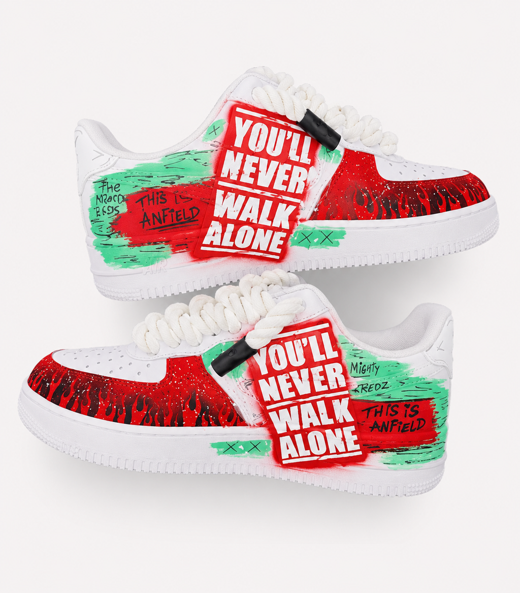 CUSTOM AF1 LIVERPOOL TRIBUTE WITH BOLD FLAME DESIGN