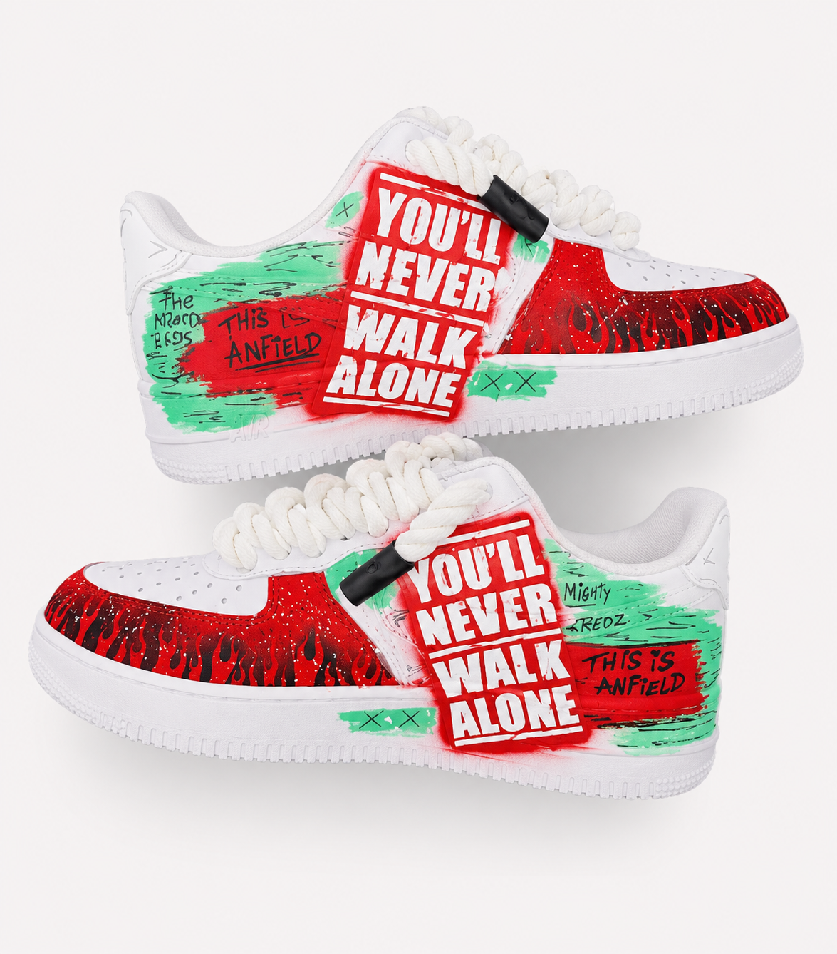 CUSTOM AF1 LIVERPOOL TRIBUTE WITH BOLD FLAME DESIGN