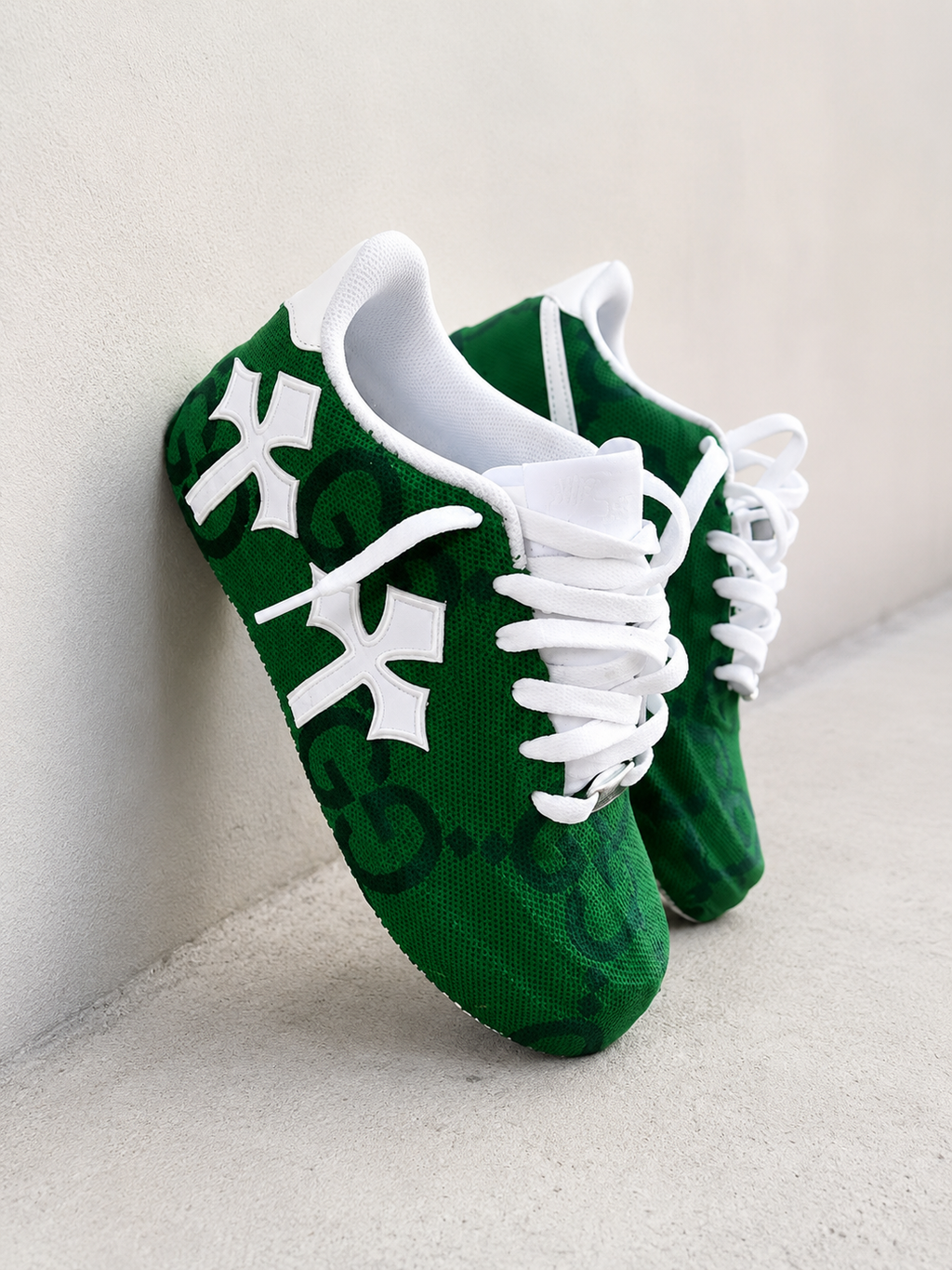 GREEN CUSTOM AF1 GG WITH WHITE CROSS