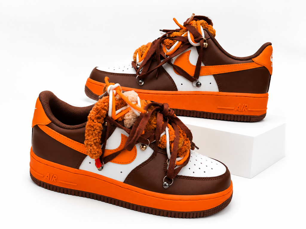 CUSTOM AF1 CARAMEL MANDARINE – ONE-OF-A-KIND PIECE – HANDMADE