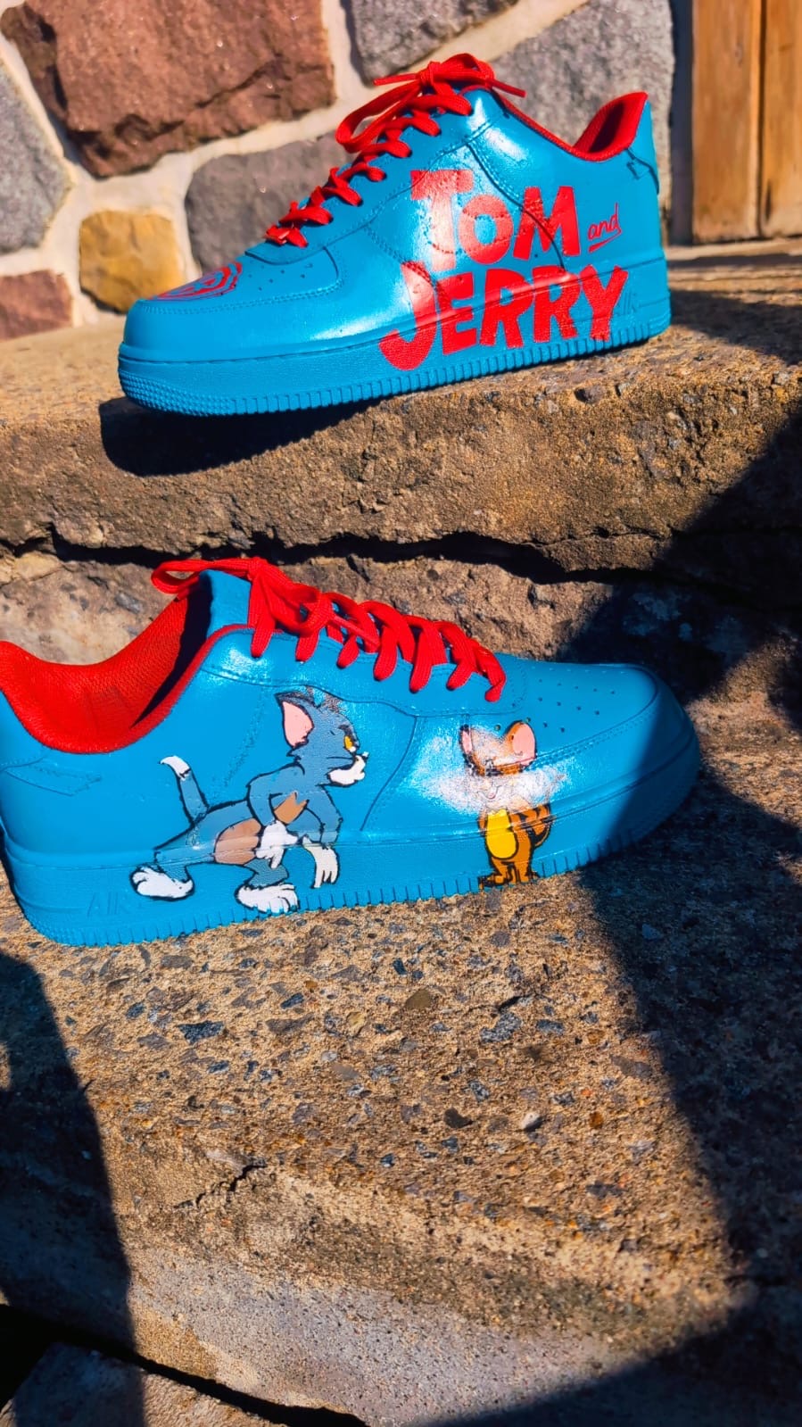 CUSTOM BLUE AF1 WITH TOM & JERRY CHARACTERS