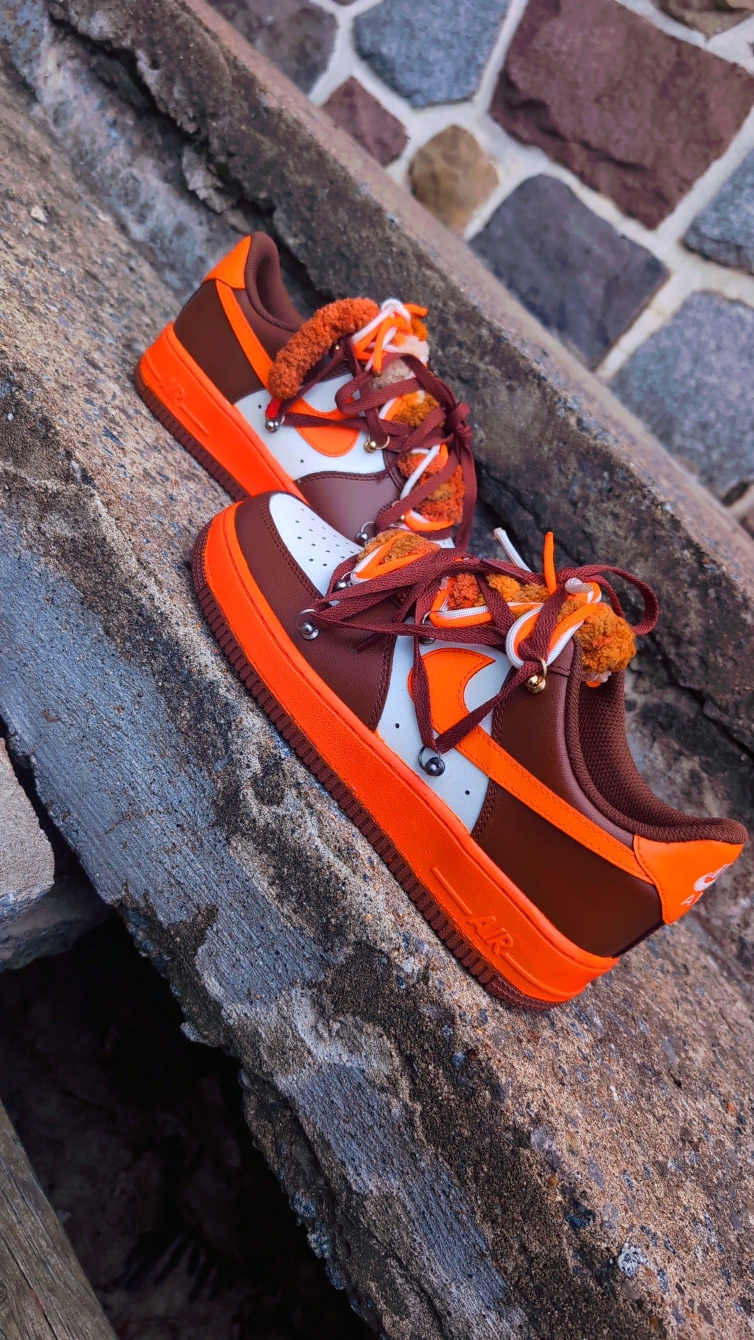 CUSTOM AF1 CARAMEL MANDARINE – ONE-OF-A-KIND PIECE – HANDMADE