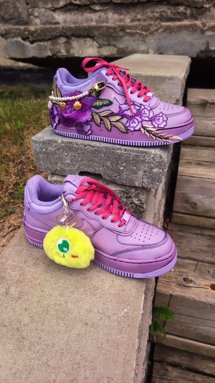 PURPLE FLORAL CUSTOM AF1 WITH DETAILS