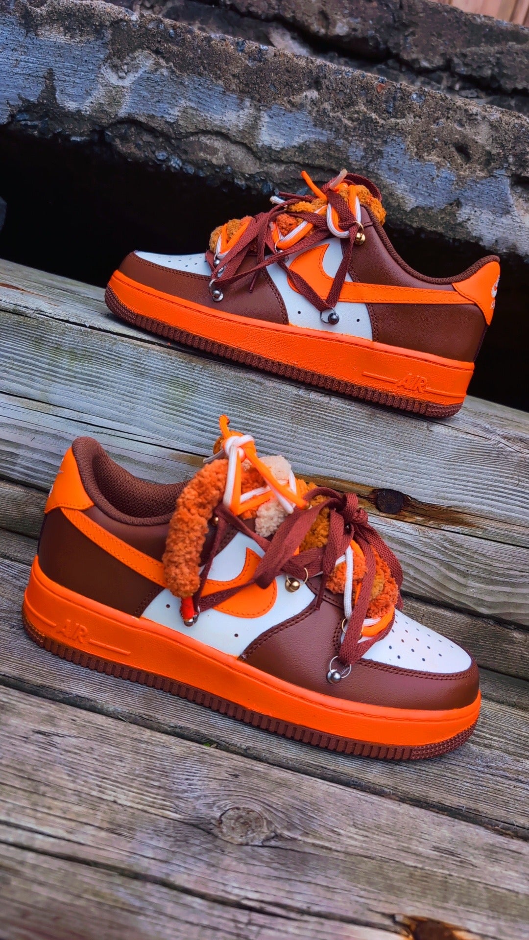 CUSTOM AF1 CARAMEL MANDARINE – ONE-OF-A-KIND PIECE – HANDMADE
