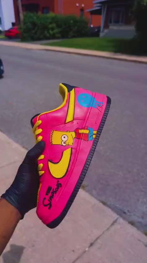 CUSTOM AF1 PINK AND YELLOW SIMPSON
