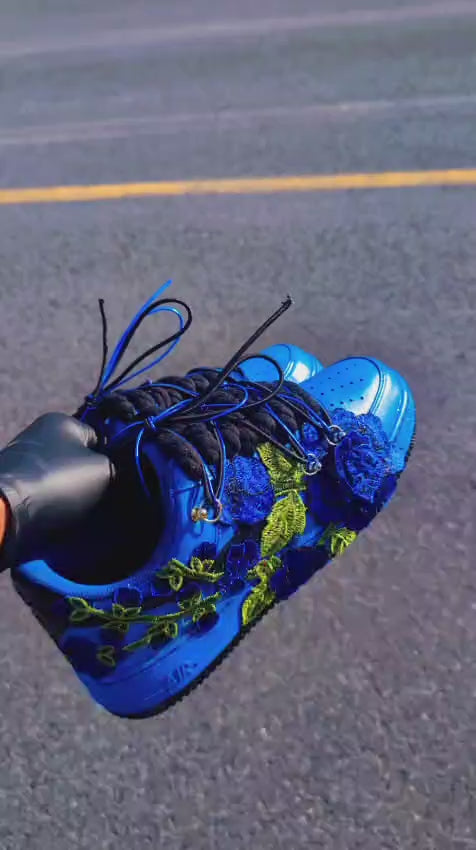 CUSTOM AIR FORCE 1 BLUE FLORALS