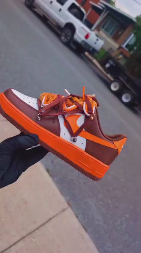 CUSTOM AF1 CARAMEL MANDARINE – ONE-OF-A-KIND PIECE – HANDMADE